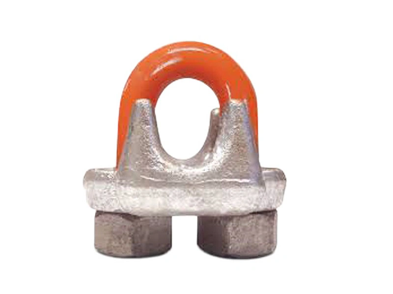 American high-strength wire rope clip 9/16 inch U-bolt type with orange coated U-bolt