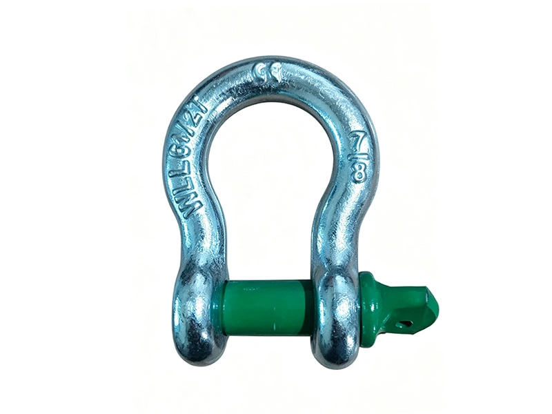 G-209 screw pin bow shackle 7/8 inch WLL 6-1/2T green pin