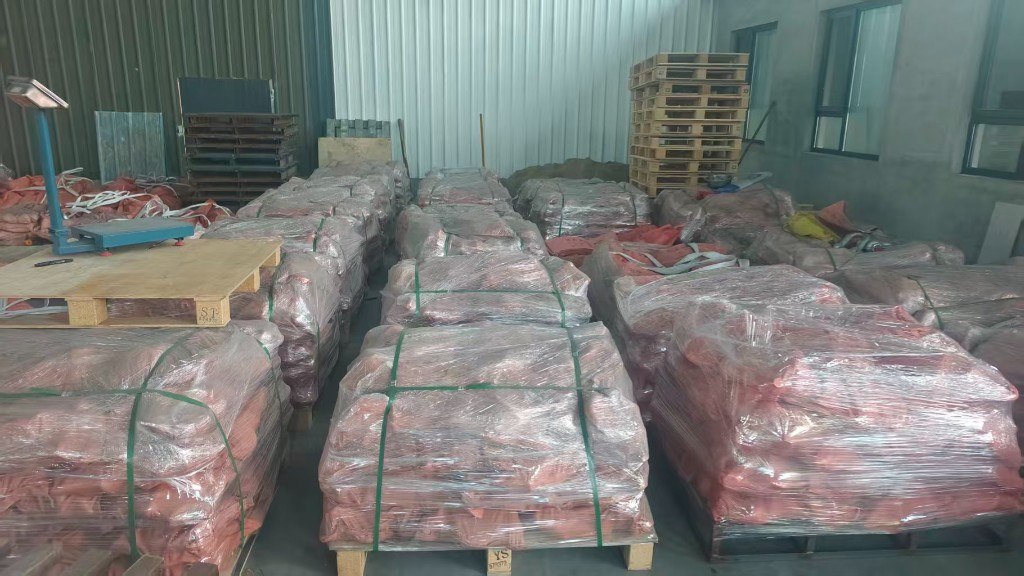 Shrink-wrapped pallets of products ready for shipment