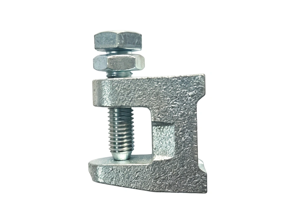 Malleable cast iron beam clamp 1/4 inch WLL 300 lbs electro-galvanized